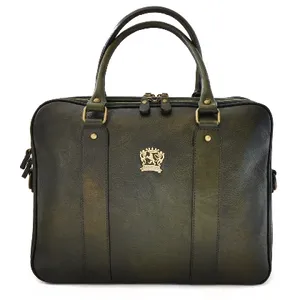 Made in italy, Briefcase Magliano in cow leather - Bruce Dark Green