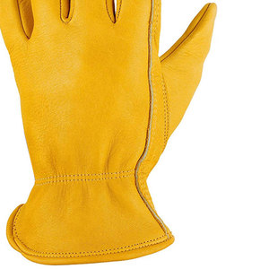 Gants de conducteur jaunes en cuir de vachette pleine fleur, gants de travail antidérapants, résistants à la chaleur, de protection, taille personnalisée 2026 - Product Image 5