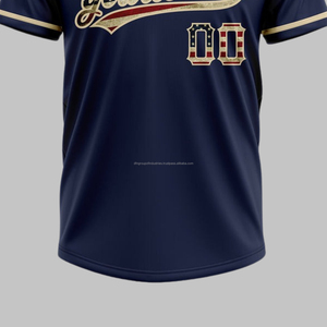 Maillot de baseball unisexe à manches courtes, personnalisé de haute qualité, imprimé en gros par l'usine OEM, uniforme de baseball, maillots de baseball unis - Product Image 5