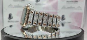 Hombres de acero inoxidable de marca Iced Out Moissanite Cronológico Hip Hop Reloj Precio al por mayor - Product Image 2