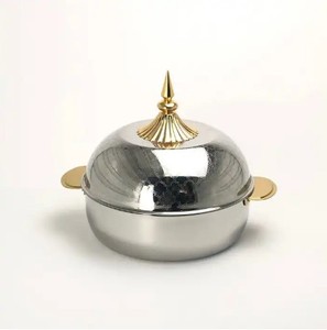 Finishing High Quality Steel with Lid Handmade Hammered Luxury Casserole Serving <b>Food</b> <b>Warmer</b> <b>for</b> Home Hotel Restaurants - Product Image 6