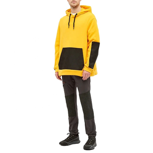 Pull sur mesure deux couleurs Design à manches longues avec capuche en gros coton doux mélangé hommes à capuche - Product Image 3