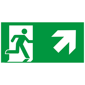 Emergency <b>Light</b> Glowing Exit <b>Sign</b> Right Upward 300 X 150mm (H X B)-RT-SCHILD-300-11-NL - Product Image 1