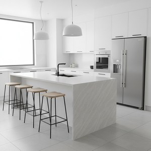 Tùy chỉnh cao cấp đánh bóng calacatta Trắng silica miễn phí Đá Nhân Tạo slab Countertop cho nhà bếp Bar Vanity bảng Top worktop - Product Image 1