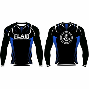 Rashguard MMA personnalisé en polyester/spandex durable, manches longues, protection UV, compression, respirant, séchage rapide, 220g - Product Image 1