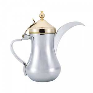 Dallah de qualité supérieure en acier avec poignée dorée au design classique, finition polonaise, forte demande pour la maison et le café - Product Image 6