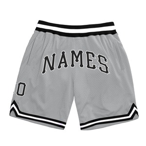 Industrie Direct Engro Sportswear Short de basket-ball rétro authentique confortable personnalisé gris noir-blanc - Product Image 1