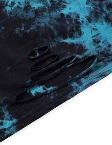 Femme Sun Moon Graphic Distressed Crop Top Oversized Short Sleeve Ripped Tee Shirt - Product Image 4