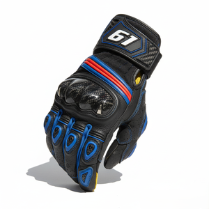 Gants de moto de style vintage classique, cuir de vache ciré, poings rembourrés doux, design rétro - Product Image 2