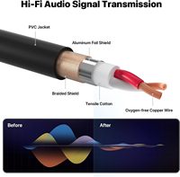 Câble d'extension audio vidéo XLR mâle-femelle compatible OEM d'usine, en PVC, pour micro, AUX, USB, pour téléphones mobiles, version 3M disponible