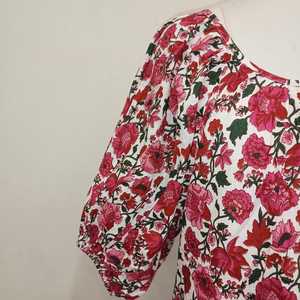 Vestido largo bohemio con estampado de bloques florales de algodón indio para Mujer | Ropa informal tradicional - Product Image 4