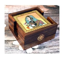 Wholesale Blank Custom Engrave Logo Luxury Natural Walnut Square Wooden <b>Coaster</b> <b>for</b> <b>Drinks</b> manufacturer and exporter - Product Image 2