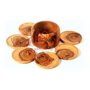 Wooden <b>Coasters</b> with Non-Slip Pad Cup <b>Coasters</b> for Table Organizer Popular Design Round <b>Wood</b> <b>Coasters</b> Acacia - Product Image 3