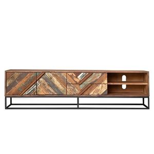 Industrial <b>Walnut</b> <b>TV</b> <b>Stand</b> 225cm High Quality Wood Furniture with Storage for Living Room Bedroom 10 Pcs - Product Image 1