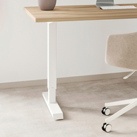 Mesa Elevadora de Acero Motorizada con Ajuste de Altura, Marca Emuca, Fabricada en España, Pintada en Blanco, Modelo 2009112 para Oficina