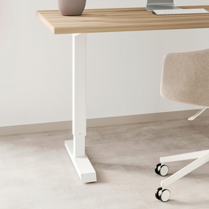 Tavolo elevatore in acciaio regolabile in altezza con motore Emuca bianco verniciato scrivania da ufficio - Product Image 3