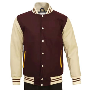 Custom Eco-Friendly <b>Thin</b> Stand Collar Woolen Varsity <b>Jacket</b> for <b>Men</b> - Product Image 1