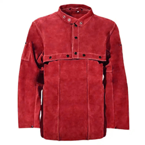 Vêtements de travail ignifuges en cuir de vachette pour hommes veste de soudage en cuir vêtements de protection de sécurité de soudage veste de soudage - Product Image 4