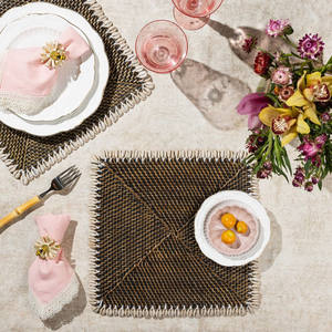 Elegant new seashell <b>rattan</b> <b>placemat</b> design, handcrafted in Vietnam. OEM/ODM customization with factory-direct wholesale pricing - Product Image 6