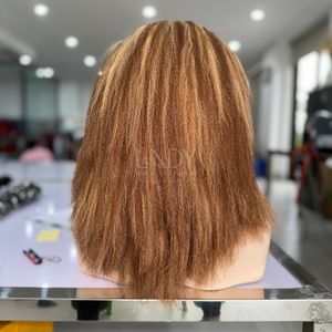 Perruques de couleur de surbrillance à texture droite Yaki de haute qualité de cheveux humains vietnamiens - Product Image 2