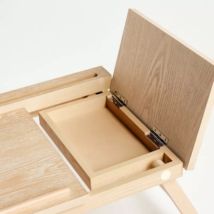 Plato de Servir Cuadrado Ajustable Clásico de MDF con Chapa, Duradero, Ecológico, Acabado Pulido, Portátil, para Uso en la Sala de Estar, para el Desayuno - Product Image 3