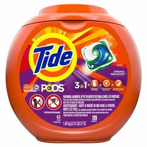 Puissant 3 en 1 Tide PODS détergent à lessive savon Pacs, compatible HE, 81 pièces, Spring Meadow - Product Image 2
