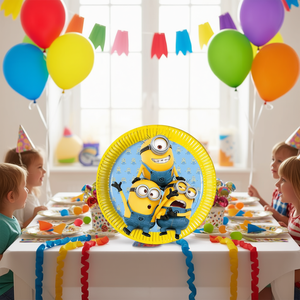 Platos Desechables de Papel de Minions de 23 cm, 6 Piezas, Artículos para Fiestas - Product Image 3