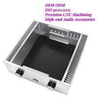 Panneau de dissipateur thermique en aluminium CNC de haute précision pour châssis d'amplificateur de puissance 418x430x200mm, boîtier audio anodisé sur mesure