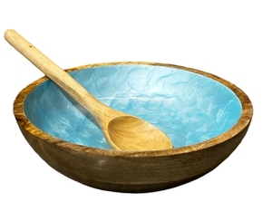 ชามสลัดหรือชามไม้พร้อมที่คีบขนาดใหญ่สำหรับผลไม้ซีเรียลหรือพาสต้าชุดชามผสมขนาดใหญ่ - Product Image 2