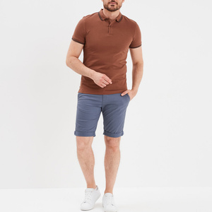 Pantalones Cortos Chino Casuales de Lona Refinada y Transpirable para Hombre, con Largo a Media Pierna, Dobladillo Limpio y Detalle de Costura en Tono Sutil - Product Image 5