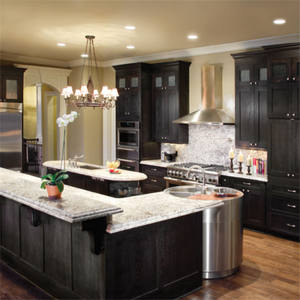 Prima Armoires <span class=keywords><strong>de</strong></span> cuisine modernes en bois massif <span class=keywords><strong>de</strong></span> haute qualité avec accessoires d'évier au design incurvé Type d'île du fournisseur chinois - Product Image 1