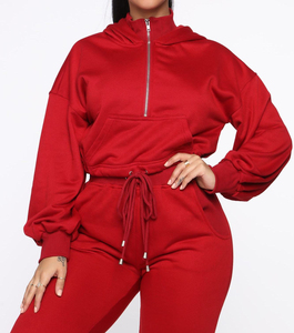 Joggers pour femmes 2 pièces haut court deux pièces pantalon ensemble pour femmes automne deux pièces survêtement survêtement ensemble femmes survêtement ensemble 2026 - Product Image 2