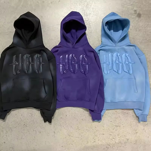 Conjunto de Sudadera con Capucha y Pantalones Deportivos Ajustados para Hombre, Tejidos en Punto para Otoño, con Diseño 3D y Efecto Desgastado por el Sol - Product Image 3