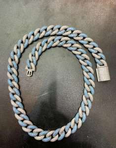 สร้อยคอคิวบันฮิปฮอปชุบทอง 22k คุณภาพพรีเมียม ทำจากเงินสเตอร์ลิง ประดับด้วยโมอิสซาไนต์ ราคาสมเหตุสมผล พร้อมใบรับรอง - Product Image 1