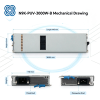Modul Catu Daya AC/DC Universal Cisco N9K-PUV-3000W-B 3000W Asli untuk Switch Seri Nexus 9500, Baru Efisiensi Tinggi