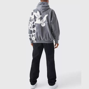 Sweat à capuche en molleton de coton 3XL pour hommes de luxe 350-500 Gsm 3D Digital DTG Imprimé Sweats à capuche brodés surdimensionnés - Product Image 5