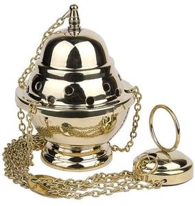 Encensoir en laiton fini or avec bateau et chaîne pour la décoration d'église Article décoratif religieux - Product Image 1