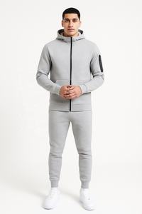 Ensemble de survêtement Jogger personnalisé avec logo, impression intégrale, sans cordon de serrage, streetwear, 400 g/m², 2 pièces, coton de designer - Product Image 5