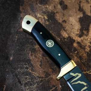 Handmade 8-Inch Damascus <b>Steel</b> Hunting Knife Micarta Handle 3-Year Warranty-OEM/ODM Customizable <b>Coated</b> D2 <b>Steel</b> deal Gift - Product Image 2