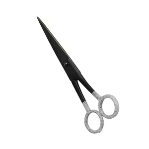 Ciseaux de coupe de cheveux de cisaillement de barbier enduits noirs personnalisés lame d'acier inoxydable pour l'usage de beauté - Product Image 1