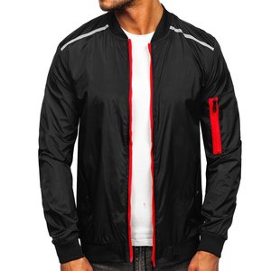 Blouson aviateur décontracté d'hiver pour hommes à logo personnalisé Streetwear à manches longues de haute qualité avec col montant et capuche en tissu léger - Product Image 5