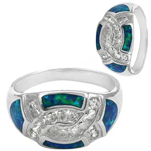 Bague géométrique en argent 925 avec pierres précieuses, romantique et tendance, pour femmes - Product Image 3