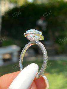 GRA certificado 2CT corte de pera Moissanite anillo 10K oro sólido Halo anillo de compromiso eternidad diamante anillo mujer moda joyería fina - Product Image 5