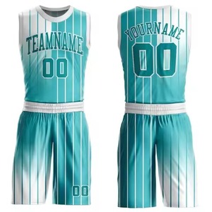 Vente chaude Meilleur design Uniforme de basket-ball réversible Chemise et short de sport Maillot de basket-ball à sublimation avec logo cousu personnalisé - Product Image 4