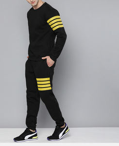 Ensemble survêtement de haute qualité, noir jet, demi-zip, coupe régulière, hiver, écologique, respirant, survêtement personnalisé imprimé, sweat-shirt et pantalon - Product Image 4