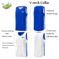 Maillot de basket sans manches SPW bleu à col en V, débardeur en mesh respirant pour adultes, unisexe, toutes saisons, vêtements de sport