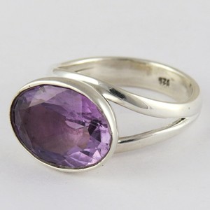 Anillo de Plata de Ley 925 con gema amatista, joyería única - Product Image 3