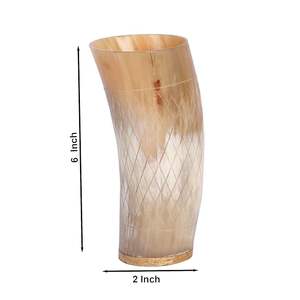 Handmade Natural Horn Cup <b>Viking</b> Style Drinking Vessel Polished Cow Horn Cup Rustic Medieval Mug At Best Cost By AALIYAN IMPEX - Product Image 3