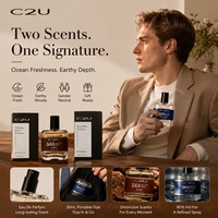 C2U en stock, logo OEM personnalisé, marque privée, vente en gros, coffret cadeau de parfum EDP unisexe 30 ml * 2