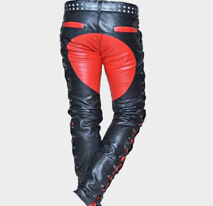 Pantalon en cuir droit pour homme, taille mi-haute, style urbain - Vente en gros, haute qualité, personnalisable, imperméable et respirant - Product Image 6